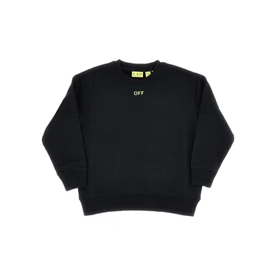 Off-white Ff And Diag Print Crewneck Sweatshirt Kids In Black