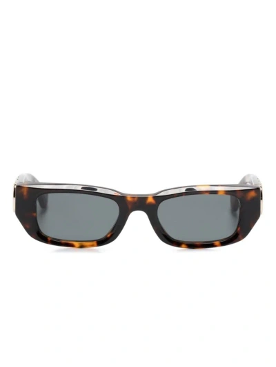 Off-white Fillmore Rectangle-frame Sunglasses In Havana Dark Grey