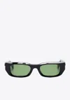 Off-white Fillmore Rectangle-frame Sunglasses In Green