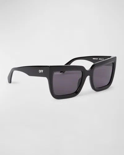 Off-white Firenze Logo Acetate Butterfly Sunglasses In Black