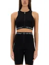 Off-white Fitted Black Top With High Neckline