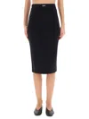 Off-white Logo-waistband Stretch Technical Skirt In Black