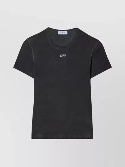 OFF-WHITE FITTED RIBBED COTTON TOP