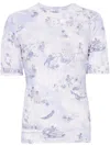 Off-white Light Blue Fresco-print T-shirt In Blue