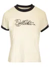 Off-white Fitted T-shirt With Embroidered Logo In White