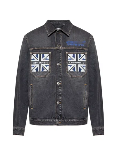 Off-white Black Royal Flag Skate Denim Jacket