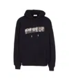 Off-white Flannel Diag Skate Drawstring Hoodie In Black