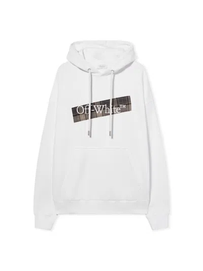 Off-white Flannel Diag Skate Hoodie In Multi