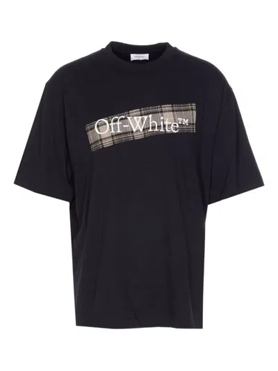 OFF-WHITE OFF-WHITE FLANNEL DIAG SKATE S/S TEE BLACK - WHITE