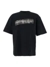 Off-white Black Crewneck T-shirt With Logo Lettering On The Front And Maxi Diagonal Motif On The Rear In Cotto In Black