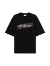 Off-white Black Crewneck T-shirt With Logo Lettering On The Front And Maxi Diagonal Motif On The Rear In Cotto In Black