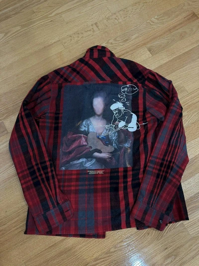 Pre-owned Off-white Flannel T Shirt Medium In Red