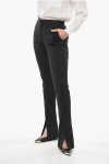 OFF-WHITE FLARE FIT CORPORATE PANTS WITH BOTTOM SLITS