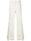 Off-white Flared Curved Cuff Trousers In Neutral
