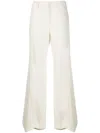 Off-white Flared Curved Cuff Trousers In White