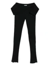 Off-white Flared-leg Ruffled Trousers In Black