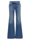 Off-white Logo Embroidered Denim Trousers In Blue