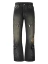 Off-white Flared Pocket Jeans In Gray