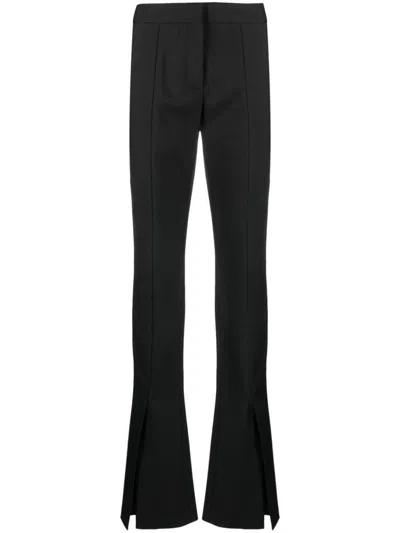 Off-white Flared Trousers In Black