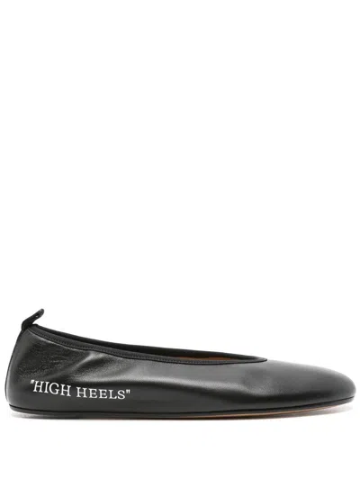 Off-white Flat Shoes In Black -wh
