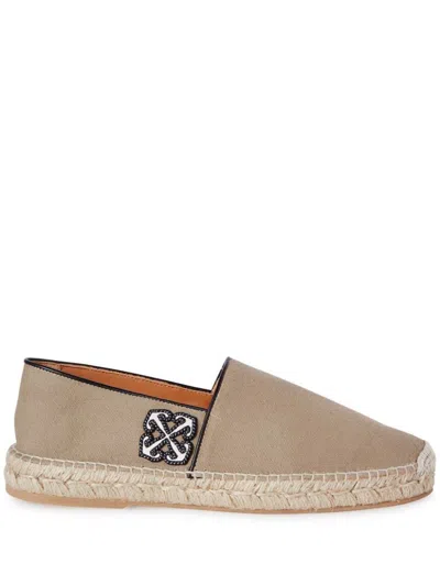 Off-white Anglette Arrow Embroidered Espadrilles In Brown