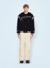 Off-white Black Varsity Sweatshirt With Press-stud Fastening And Bold Lettering