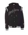 Off-white Black Varsity Sweatshirt With Press-stud Fastening And Bold Lettering In Black - Pearl B