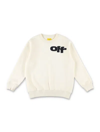 Off-white Kids' Fleece Type Graphic In White