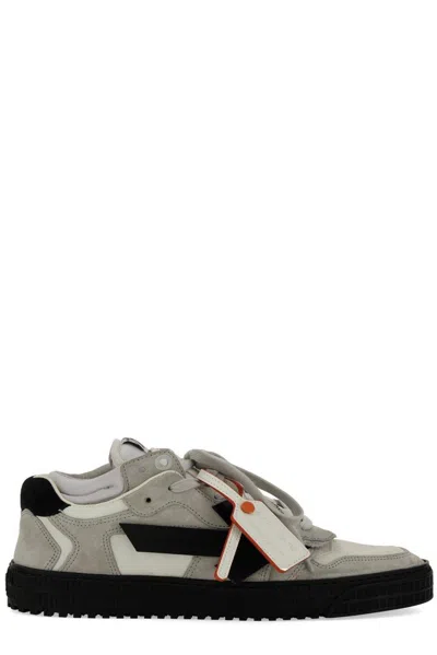 Off-white Floating Arrow Lace-up Sneakers In Grey/white