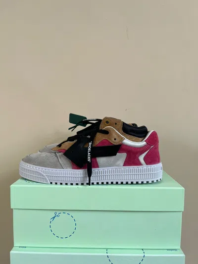 Pre-owned Off-white Floating Arrow Suede Sneakers In Multicolor