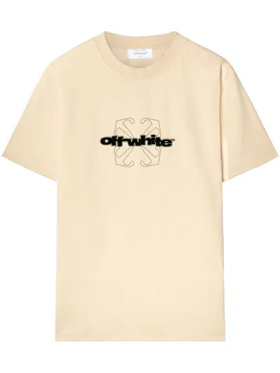 Off-white Off White T-shirts And Polos In Beige-bl