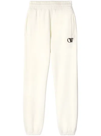 Off-white Flock Ow Cuff Sport Natural Pants In Black