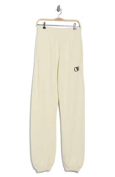 Off-white Flock Ow Cuff Sweatpants In Sand