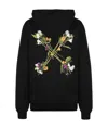 Off-white Floral-arrows Hoodie In Black