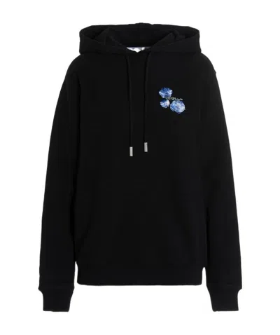Off-white Floral-arrows Hoodie In Black