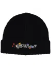 Off-white Black Logo Beanie Hat In Black