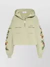 Off-white Bookish Flowers Pkt Crop Hood In Multi