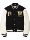 Off-white Floral-embroidered Bomber Jacket In Black
