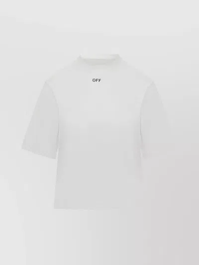 Off-white Floral Graphic Crew Neck Short Sleeve Top In Gray