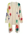 Off-white Asymmetric Cotton-blend Jacquard Cardigan In Multi