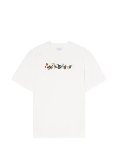 Off-white Floral Logo T-shirt In White