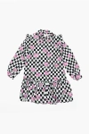 Off-white Floral Motif Checked Dress