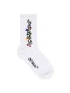 Off-white Floral Pattern Mid Socks In White