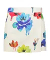 Off-white Floral Pattern Mini Skirt In White