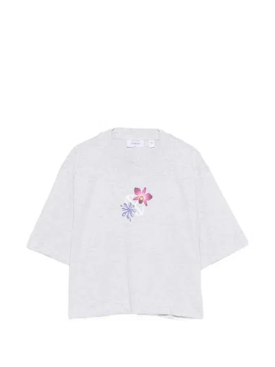 Off-white Floral-print T-shirt In White