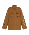 Off-white Floral-arrow Print Utility Jacket In Brown