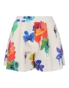 OFF-WHITE OFF-WHITE FLORAL PRINTED SHORTS WOMAN SHORTS & BERMUDA SHORTS MULTICOLORED SIZE 6 COTTON