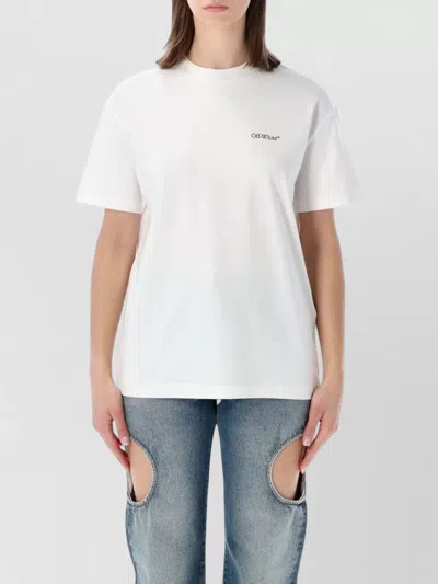 Off-white Flower Arrow Cotton Jersey T Shirt In White
