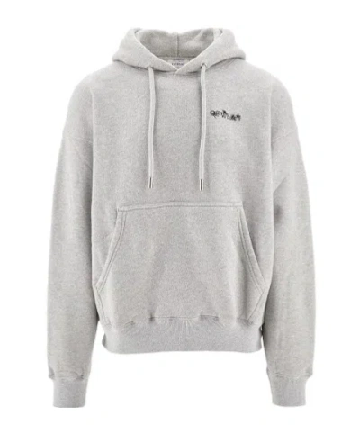 Off-white Flower Arrow Skate Hoodie In Gray