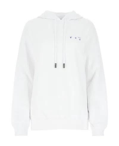 Off-white Flower Arrows Logo Hoodie In White